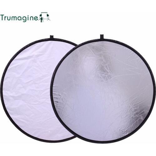 TRUMAGINE 60CM/24'' 2 in 1Round Flash Outdoor Light Reflector Portable Collapsible Diffuser Camera Photo Photography Reflector