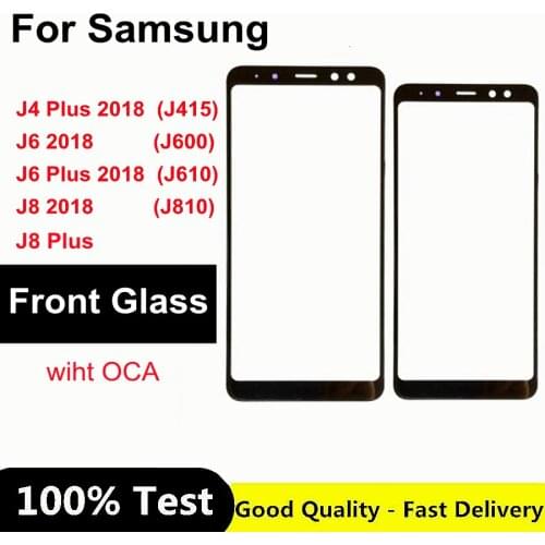 Front Panel For Samsung Galaxy J4 J6 J8 J6 Plus 2018 J610 J600 J810 J415 Touch Panel Front Outer Glass Lens Cover