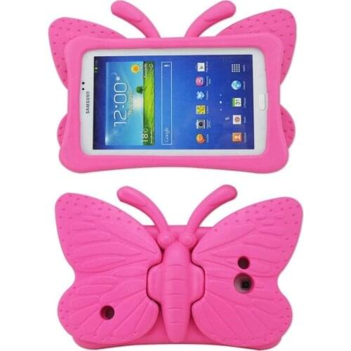 3D EVA Shockproof Case for Samsung Galaxy Tab 3 4 7.0 Lite SM-P3200 T280 T230 T110 T113 Kids Butterfly Tablet Cover Stand Funda