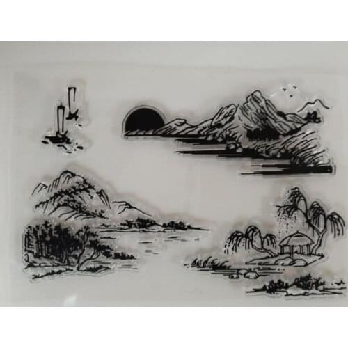 Landscape painting Transparent Clear Stamps / Silicone Seals Roller Stamp for DIY scrapbooking photo album/Card Making