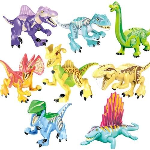 Cartoon Animal Series Dinosaur Paradise Mini Color Lizard DIY Model Building Blocks Bricks Toys Gifts
