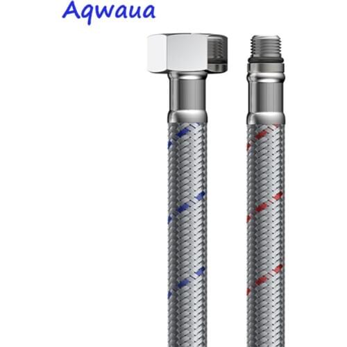 Aqwaua Faucet Hose 1 Pair Cold and Hot Water Mixer Water Supply Flexible Pipe Crane Hoses 40/50/60CM