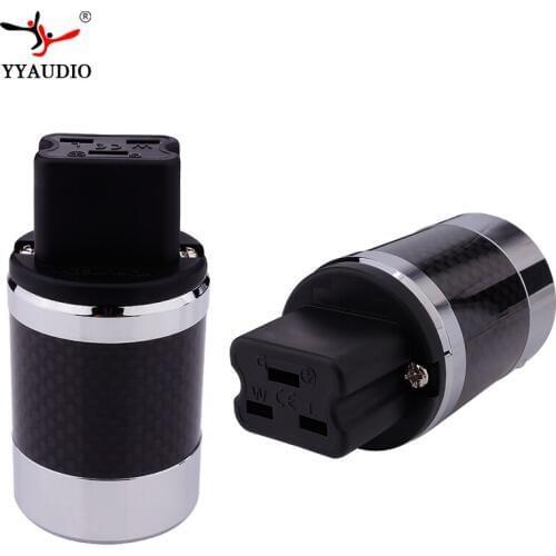 Free shipping One pieces VF520 Red Copper 20A IEC Female power Plug Connector AudioPhile HIFI