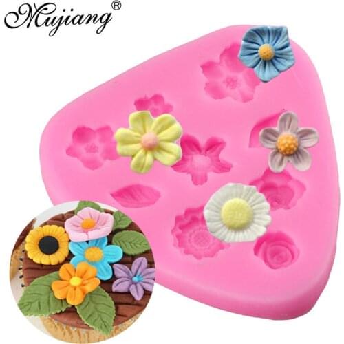 Mujiang Flower Leaf Silicone Mold DIY Sugarcraft Cupcake Decorating Fondant Mold Candy Clay Chocolate Gumpaste Moulds
