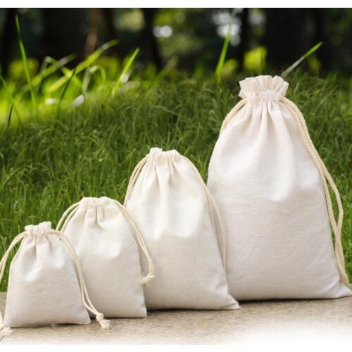 1Pc DIY Gift Bag White Hand-painted Gunny Canvas Bag Birthday Festival Christmas Party Gift Bag 10*12cM 12*15CM 15*20CM