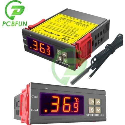 STC-1000 PRO Thermostat AC 220V NTC 10k Probe Sensor Switch Stc 1000 Temperature Controller AC 110V-220V Cool Heat for Incubator
