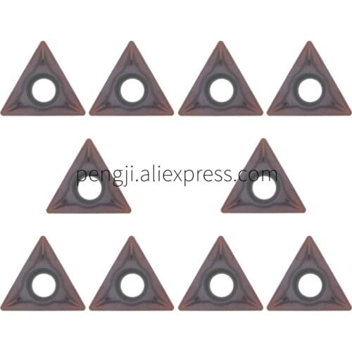 10PCS CNC Lathe Tool Carbide Turning Inserts TCMT21.51 TCMT110204 VP15 Can Process Steel, Stainless Steel,Copper, Aluminum Alloy