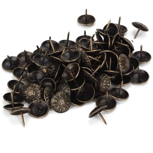 Vintage Bronze Iron Upholstery Nails Tacks Studs Pins 16x15mm 100PCS