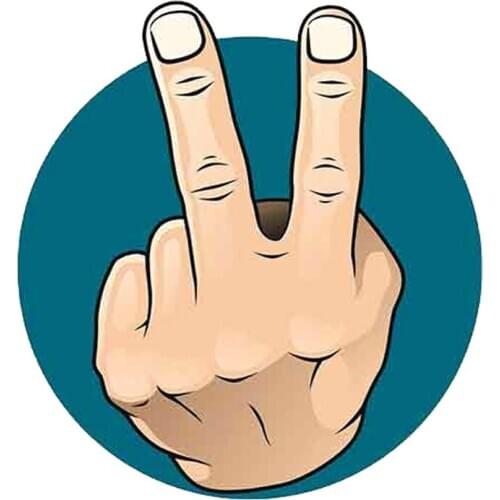 13cm x 12.1cm for Signs Flicking Fingers Funny Car Stickers Vinyl Truck RV VAN 3D JDM Car Accessories Anime Comic