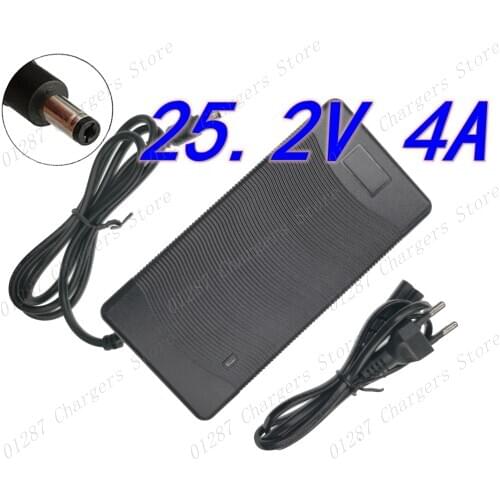 25.2V 4A 25.2v4a lithium li-ion battery charger for 6 Series 21.6V 22.2V 24V lithium li-ion Li-polymer battery pack good quality