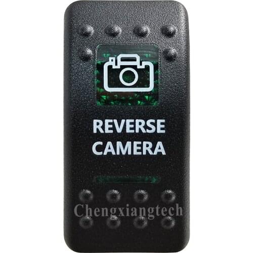 Green Printed Switch Cap - REVERSE CAMERA - for 12V 20A 5Pin On Off SPST Led Light Bar Car Boat Rocker Switch, COVER Only
