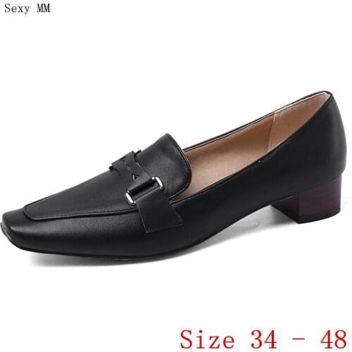 Pumps Mary Janes Women Oxfords Career Shoes Low Med Heels Woman Low Med Heel Shoes Plus Size 34 - 40 41 42 43 44 45 46 47 48