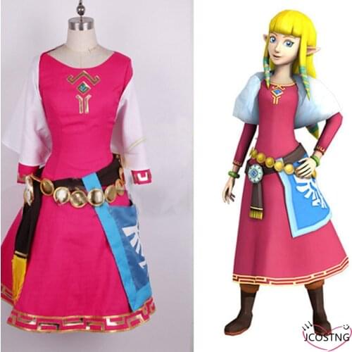 Zelda Skyward Sword Zelda Women Cosplay Dress/Princess Zelda Costume Christmas Adult Kids Costumes Custom