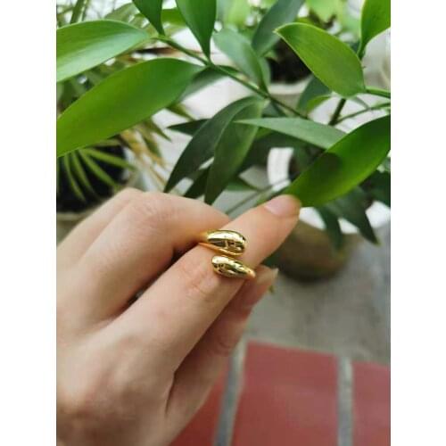 Gold Color Metal Minimalist Glossy Wide Open Rings Geometric Finger Rings for Women Men Jewelry Statement Ring Party Accessories