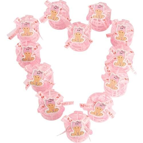 12 Pcs Wedding Guest Pink Gift Box with Batterfly for Candy Sweets Chocolate Jewellery