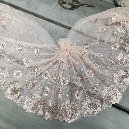 2Meters Embroidered Lace Trim Mesh Tulle Wedding Dress Skirt Bra Underwear Trims Sofa Curtain Fabric New Arrivals