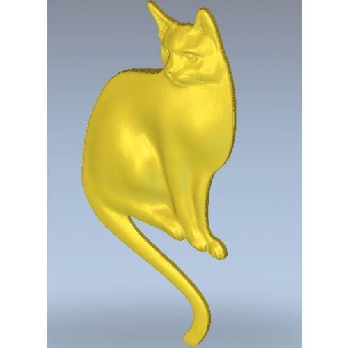 3d model relief for cnc in STL file format cat