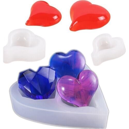 3d Heart Shape Silicone Mold Aroma Ceramic Gypsum Plaster Silicone Mould For Car Decoration Concrete Candle Epoxy Resin Tools