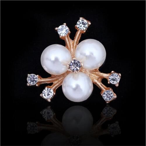 SIXTY TOWFISH 20 Pieces Jewelry Accessories DIY Components Inlaid Rhinestone Pearls 10*20mm Metal Flower Slice Charms