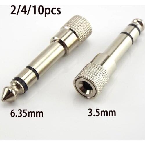 6.5mm 6.35mm 1/4" Male Plug to 3.5mm 1/8" Female Jack Stereo Connectors Headphone Speaker Audio Adapter Home Microphone U26