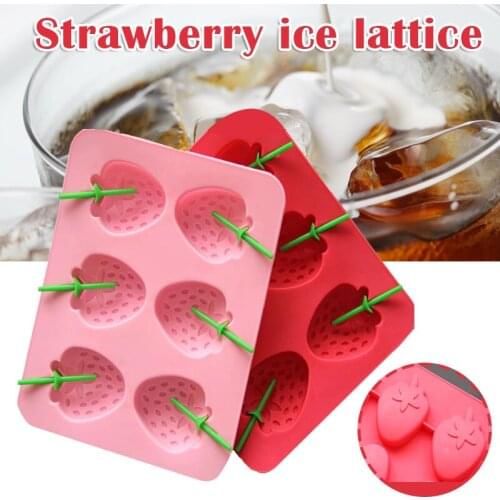6 Cavity Strawberry Silicone Mold Cake Baking Tools DIY Ice Tray Chocolate Pastries Fondant Cake Mould Baking Tools