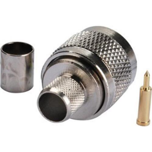 ALLiSHOP 10Pcs N type Male Plug RF Coaxial Adapter Connector Crimp RG58 RG142 LMR195 RG400 Coxial Cable Connector