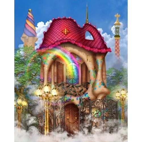 ARMYQZ 5D DIY Diamond Painting Rainbow Castle Crafts Diamond Embroidery Square Round Rhinestone Picture Home Decoration