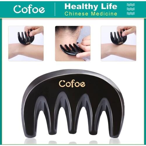 Cofoe Guasha comb Head/body massage tool Scraping Head Therapy Spa Massage Horn Scrape Traditionele Chinese Acupuncture