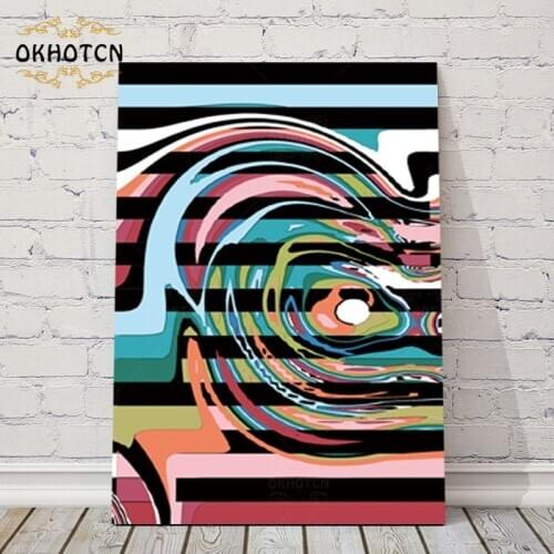 Colorful Leopard Geometric Posters Vintage Abstract Striped Canvas Painting Bedroom Wall Fashion Art Print Pictures Home Decor