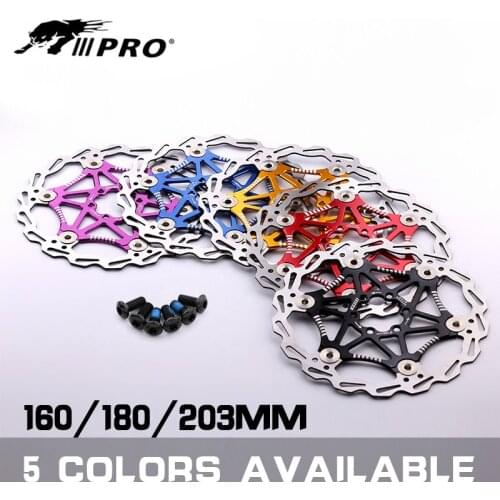 IIIPRO Mountain Bike Disc Brake Rotors DH Ultralight Floating Disc Pads 160mm 180mm 203mm For MTB Road Bicycle Parts