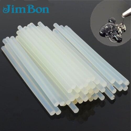 JimBon 10Pcs 7mmx100mm To 300mm Clear Hot Melt Glue Sticks For Electric Glue Gun Car Audio Craft Repair General Purpose Adhesive