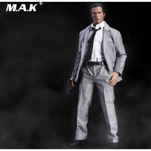 JX013 1/6 Scale Male Figure Accessory Men Gray Suit Clothes Business Gentleman Suit for 12'' Narrow Shoulder Action Figure Body