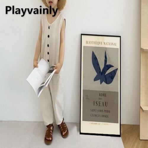 Boys Girls Jumpsuit 2021 New Kids Pants Baby cotton Leisure Loose Jumpsuit Baby Boy Girl Clothes E100275