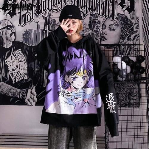 KOSAHIKI Korean Fashion Cartoon Hoodie Sweatshirt Cute Girls Autumn Clothes Kawaii Loose Harajuku Hoodies Sudaderas Para Mujer
