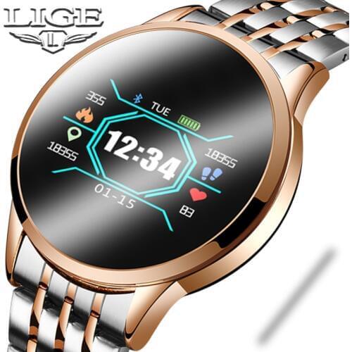 LIGE 2020 New Smart Watch Men Women Sports Watch LED screen Waterproof Fitness Tracker for Android ios Pedometer Smart Watch
