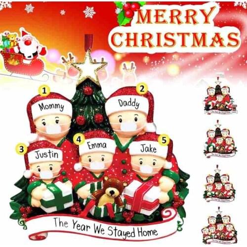 Mask Christmas Tree Hanging Pendant PVC Christmas Ornaments DIY 2021 Xmas Decoration Home for Holiday Wedding Party Decorations