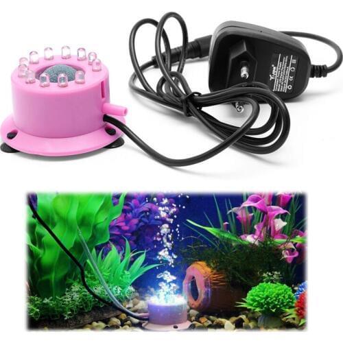 Mini Colorful Submersible 12 LED Light Air Curtain Bubbles Aquarium Accessories L15