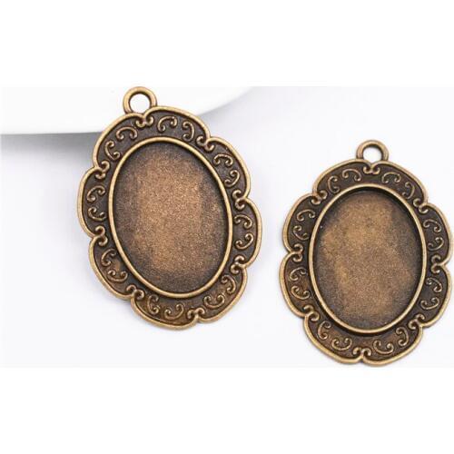 New Fashion 4pcs 18x25mm Inner Size Antique Bronze Plated Classic Style Cabochon Base Setting Findings Connection Base-B2-12