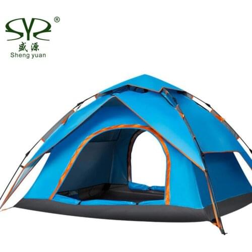 Outdoor Camping Tent Automatic Awning Waterproof Double Layer 3 People Tents For Outdoor Recreation Beach Tourism Gazebo