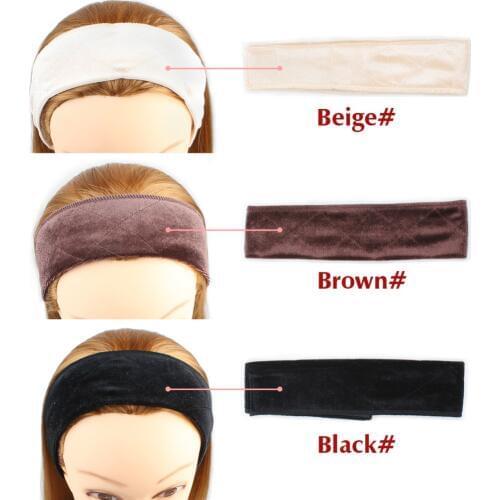 New Arrival Hand Made Non-Slip Wig Grip Band With Double Sided Velvet Adjustable Wig Hair Band Headband In Brown/Black/Blonde