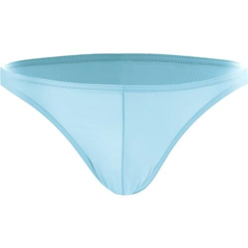 Sexy Briefs Mens Underwear Seamless Panties Solid Breathable Transparent Ice Silk Underpants Male Penis Ropa Interior Hombre