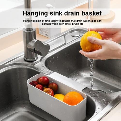Kitchen Sink Drain Rack Sponge Soap Debris Rack Plastic Hanging Storage Basket Faucet Organizer Shelf Portable Hanging Basket