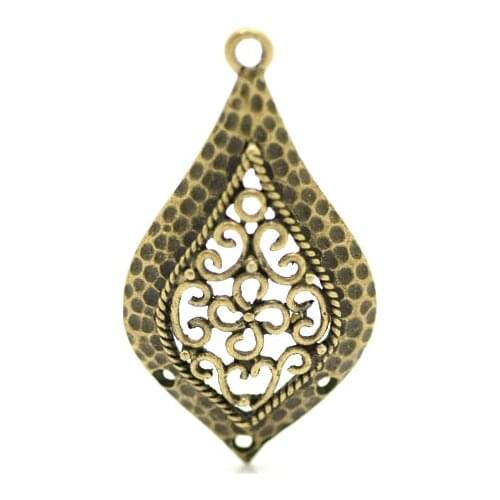 Lovely 20 Bronze Tone Drop Charm Connectors 44x24mm (B13068)