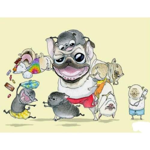 Pug Family Transparent Silicone Rubber Stamp and Metal Die Sheet Cling Scrapbooking DIY Cute Pattern Photo Album