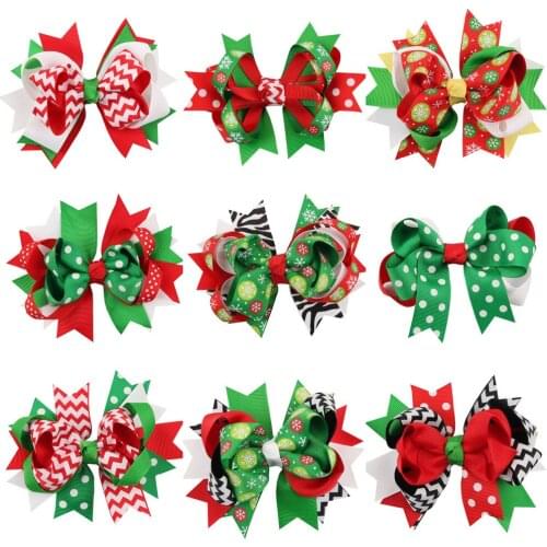 Christmas baby girl headband Infant hair accessories cloth Tie bows Headwear tiara headwrap Gift Toddlers clips hairpins newborn
