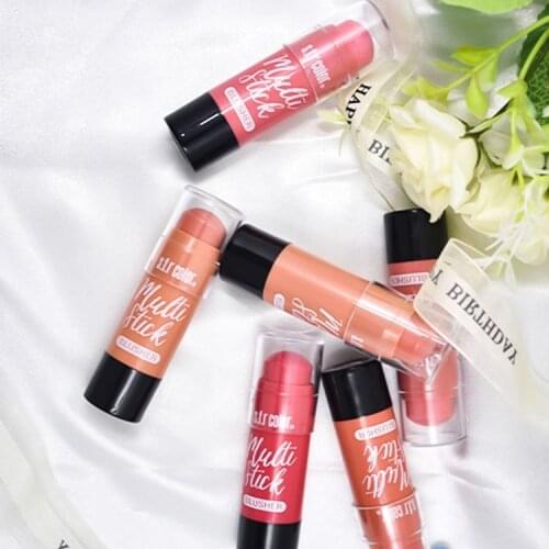 6 Colors Blush Stick Matte Shimmer Highlight Blush Face Peach Contouring Natural Waterproof Lasting Facial Makeup Cosmetic TSLM1