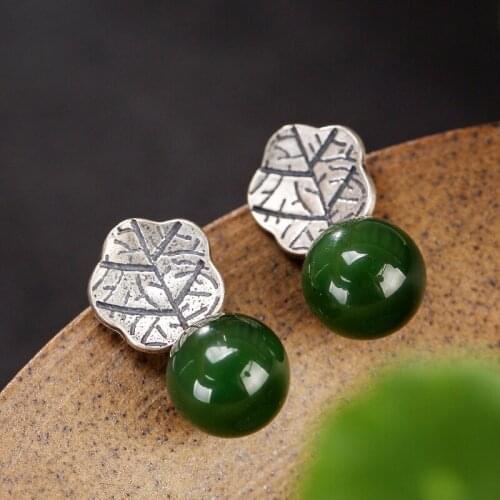 Earings Fashion Jewelry One Deer S925 Sterling Antique And Tian Biyu Bead Inlaid Ladys High-end Top 100 Ear Earrings Wholesale