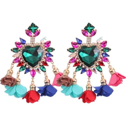2021 Dangle Statement Earrings Rhinestone Aretes Women Earings Fashion Drop Earrings For Women Girls ZA Wedding Jewelry