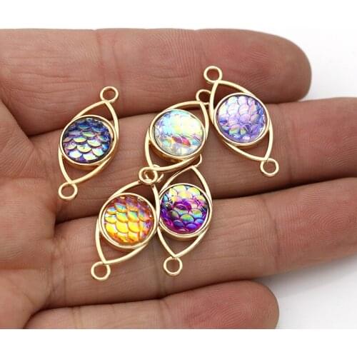10pcs Gold Color Mermaid Charm Connectors for Jewelry Making Bracelet Accessories DIY Findings