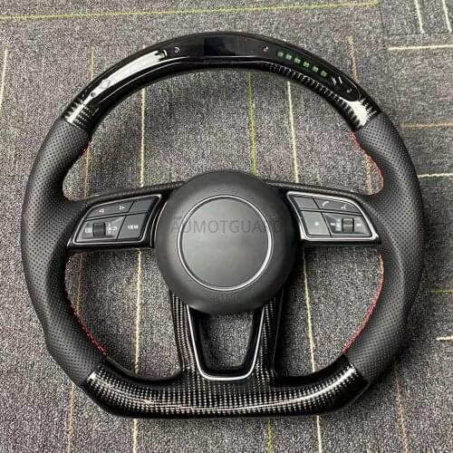 Steering Wheel LED Shift Lights Display Carbon Fiber Fit for Audi B9 A3 A4 A5 S4 S5 RS3 RS4 RS5 2017-2020 Car style